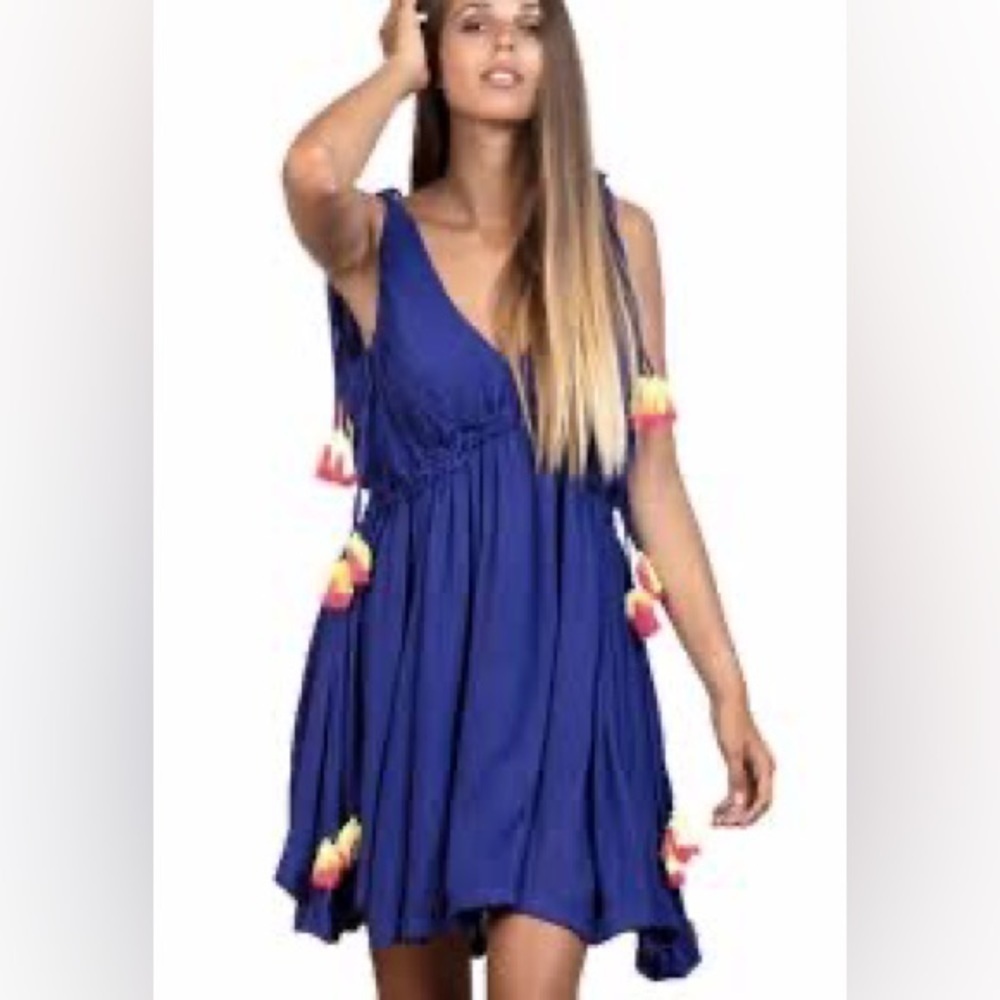 NWT M/L Anthropologie Sundress Label Brooke Tassel Coverup Dress Vacation Cruise - Picture 5 of 10